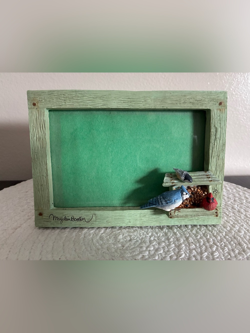 Hand-Signed Mint Green Wooden Frame by Maryjean Bostin